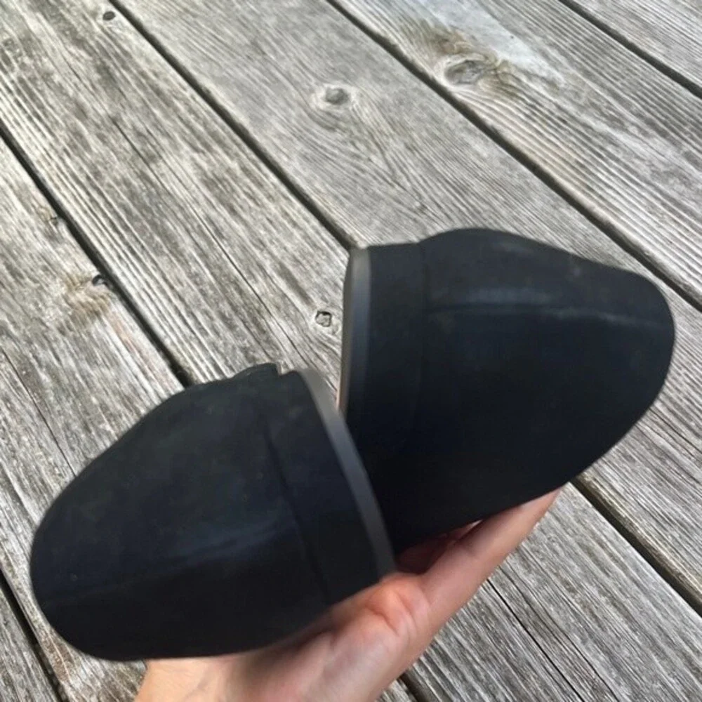 J.Crew Pointed Toe Suede Flats with Crystal Buckle Details in Black 7 NWOB
